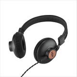 House of Marley Positive Vibration 2: Over-Ear Wired Headphones with Microphone, Plush Ear Cushions (Black)