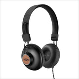 House of Marley Positive Vibration 2: Over-Ear Wired Headphones with Microphone, Plush Ear Cushions (Black)