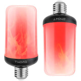 (2 Pack) LED Flame Light Bulb, 4 Modes Fire Light Bulb with Gravity Sensor Flickering Fire, E26/E27 Base
