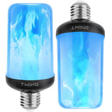 (2 Pack) LED Flame Light Bulb, 4 Modes Fire Light Bulb with Gravity Sensor Flickering Fire, E26/E27 Base