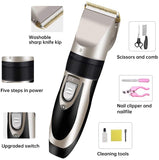 Rechargeable Low Noise Dog Clippers Electric Pet Clippers with Comb Guides, Scissors, Nail Kits for Dogs and Cats & Other
