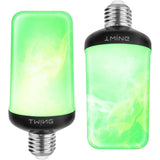 (2 Pack) LED Flame Light Bulb, 4 Modes Fire Light Bulb with Gravity Sensor Flickering Fire, E26/E27 Base