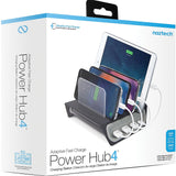 Naztech Adaptive Fast Charge Power Hub4, 4 Ports Charging Station, Black