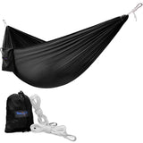 Yes4All Black Single Lightweight Nylon Camping Hammock with Carry Bag