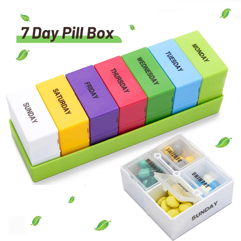 Week Box MEDca Large Weekly Pill Organizer Box - 7 Day Week Pill Planner Organi ...