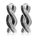 1.00 CTW BLACK & WHITE DIAMOND EARRINGS IN STERLING SILVER