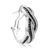 1.00 CTW BLACK & WHITE DIAMOND EARRINGS IN STERLING SILVER