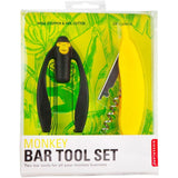 Kikkerland Monkey Wine Stopper & Banana Corkscrew Bar Tool Set