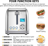 LOFTer Two-Slice Stainless Steel Toaster with Bagel Function & LCD Countdown Display