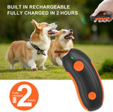 Dog Barking Deterrent Device, Portable Rechargeable Ultrasonic Anti Barking Dog Training Tool, Laser Toy For Cat and Dog, Orange & Black