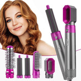 5-in-1 Hair Dryer Brush, Negative Ionic Blow Dryer & Volumizer Styler, Hot Air Brush & Curling Iron