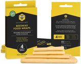 4 Pcs Food Wax Paper Reusable Beeswax Wraps Eco-Friendly Food Cover by Keeper Bee