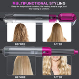 5-in-1 Hair Dryer Brush, Negative Ionic Blow Dryer & Volumizer Styler, Hot Air Brush & Curling Iron