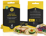 4 Pcs Food Wax Paper Reusable Beeswax Wraps Eco-Friendly Food Cover by Keeper Bee