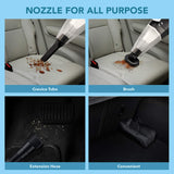 Car Vacuum Cleaner, GSSUSA High Power Portable Vacuum Cleaner with Reusable 2 Pcs Steel HEPA Filter, Wet and Dry Use, LED Light