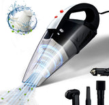 Car Vacuum Cleaner, GSSUSA High Power Portable Vacuum Cleaner with Reusable 2 Pcs Steel HEPA Filter, Wet and Dry Use, LED Light