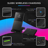 Wireless Charger 2 in 1 - Dual Fast Charging Stand & Pad Station - 10W Max for Qi Devices