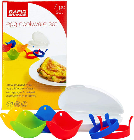 Rapid Brands 7-Piece Microwave Poached Egg & Omelette Cookware Set