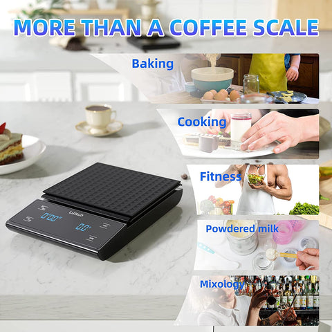 Kitchen Scale 0.1g High Accuracy Coffee Scale with Timer Tare Function  Portable Food Electronic Scale Reusable Battery Powered Pocket Scale with  LED Display for Coffee Baking Cooking 