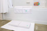 EZ 2-in-1 Baby Bath Kneeler and Elbow Rest Pad with Bath Toys, White