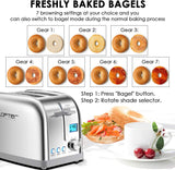 LOFTer Two-Slice Stainless Steel Toaster with Bagel Function & LCD Countdown Display