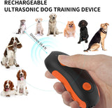 Dog Barking Deterrent Device, Portable Rechargeable Ultrasonic Anti Barking Dog Training Tool, Laser Toy For Cat and Dog, Orange & Black
