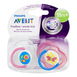 Philips Avent Freeflow Pacifier 18+ months, Pink Girl Colors, 2 pack, SCF186/26