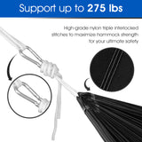 Yes4All Black Single Lightweight Nylon Camping Hammock with Carry Bag