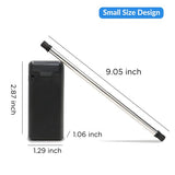 (2 Pack) Folding Drinking Straw Stainless Steel Collapsible Reusable Stainless Straw Drinking Straws Portable with Hard Case (Black & Blue)