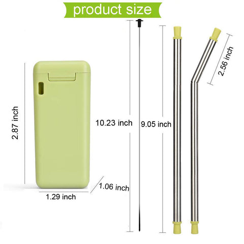 Collapsible Reusable Straws Stainless Steel - Folding Drinking Straws with  Case