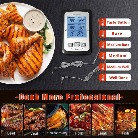 Meat Thermometer, Dual Probe Digital Instant Read Food Thermometer wit –  DealJock