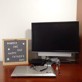 Double Sided Black and Gray Felt Letter Board 10"x10", 680 Letters, Oak Wood Frame & Stand, Includes Scissors & 2 Storage Bags