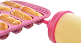 Mastrad Paris Mini Eclairs Kit - 16 Mini Eclair Mold, 1 Deco-Pocket with 3 Tips