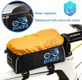 Bike Smart Phone Holder Bag Kit Handlebar Mount with 5 Bonus Bicycle Accessories, Fits Phones upto 6.5”