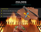 Mockins 5 BBQ Grill Mats Set with 2 Basting Brushes & 1 Steel Wire Cleaning Brush