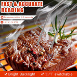 Meat Thermometer, Dual Probe Digital Instant Read Food Thermometer with Alarm and Calibration Function, Large Backlit Screen Thermometer