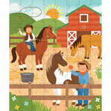 Petit Collage Tin Canister Jigsaw Floor Puzzle, At The Ranch, 64 Piece