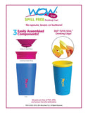 (2 Pack) Wow Cup for Kids, NEW Innovative 360 Spill Free Drinking Cup, BPA Free, 9 Ounce, Pink