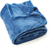 Cabeau Fold 'n Go Travel and Throw Blanket Plus Compact Case, Doubles as Lumbar Pillow and Neck Support Pillow, 60" x 36", Blue