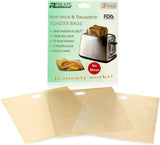 (9 pack) RL Treats Non Stick Reusable Toaster Bags Toaster Sleeves for Sandwich and Grilling