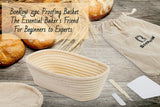 10-inch Oval Banneton Bread Proofing Basket Natural Rattan with Dough Scraper and Linen Liner