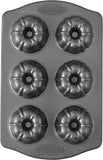 Wilton Nonstick Mini Fluted Tube Pan 6-Cavity Mini Bundt Cake Mold Bakeware