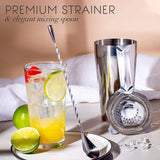 Boston Style Cocktail Shaker Kit with Gift Box, Storage Pouch, Recipe Book and All Essential Drink Accessories