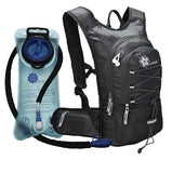 MORABI Black Insulated Hydration Backpack, with 2L BPA Free Water Bladder, USB Port, Compass, Fire Starter Kit