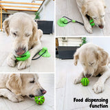 Suction Cup Dog Toy Chews - Durable Rubber Multifunctional Rope Food Dispensing Bite Toy with Suction Cup and Play IQ Treat Ball