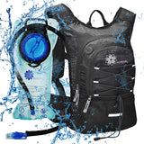 MORABI Black Insulated Hydration Backpack, with 2L BPA Free Water Bladder, USB Port, Compass, Fire Starter Kit