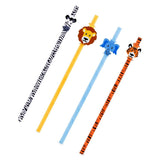 12pcs Kikkerland Safari Animals, Tiger, Lion, Zebra, Biodegradable Paper Straws