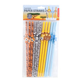 12pcs Kikkerland Safari Animals, Tiger, Lion, Zebra, Biodegradable Paper Straws