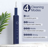 Ultrasonic Dental Calculus Remover Teeth Cleaning Kit, Portable Professional Plaque Tartar Remover with 4 Modes and Replaceable Clean Heads