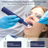 Ultrasonic Dental Calculus Remover Teeth Cleaning Kit, Portable Professional Plaque Tartar Remover with 4 Modes and Replaceable Clean Heads